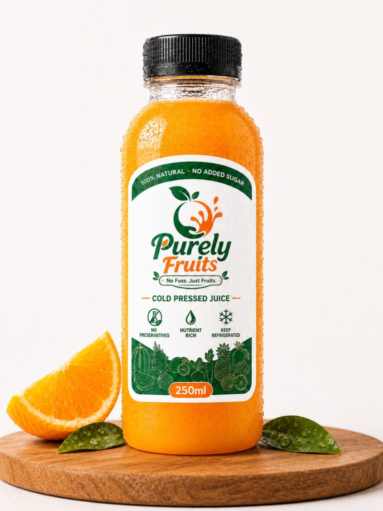 Orange Purely Fruits 250ml bottle